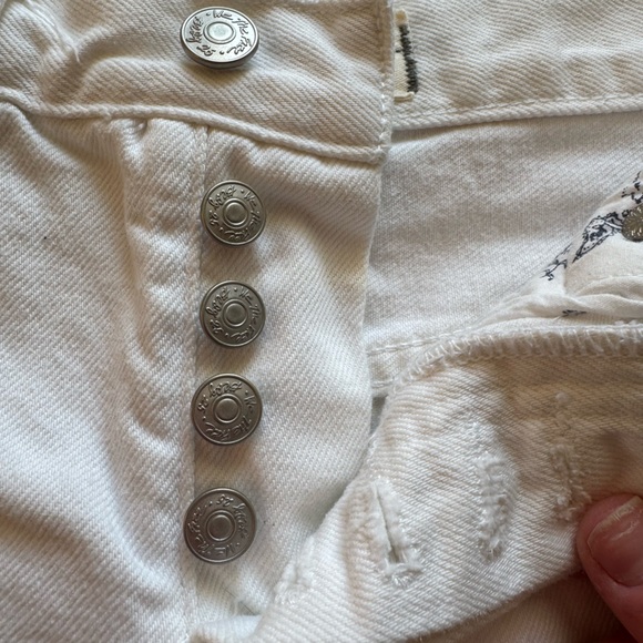 We the Free Button Fly White Denim Shorts - Picture 4 of 7